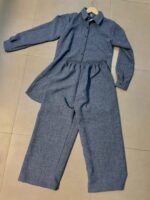 Solid Textured Long Line Shirt & Wide-Leg Trousers Co-Ord Set - Image 2