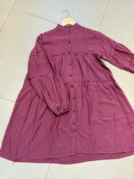 Solid Tiered Front-Button Top Dress - Image 5