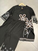 Floral Print Kurti & Matching Wide-Leg Trouser Set - Image 2