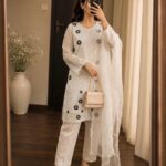 Elegant White Embroidered 3-Piece Shalwar Suit