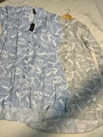Floral Leaf Print High-Low Button-Down Shirt Dress - Image 2