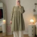 Solid Tiered Front-Button Top Dress