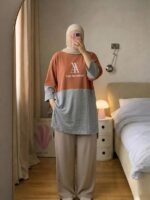 Colorblock Graphic T-Shirt Dress