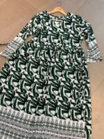 Abstract Print Maxi Dress with Flare Sleeves - Image 3