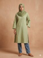 Mandarin Collar Buttoned Long Top