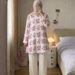 Leaf Print Longline Top