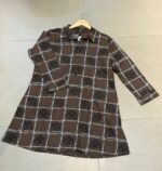Premium Geometric Grid Checkered Collared Top / Short Dress  - Image 3