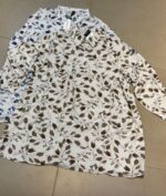 Premium Slub Cotton Leaf Printed Shirt Dress - Image 5