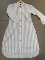 Casual Striped Button-Down Long Tunic Top - Image 5