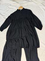 Solid Tiered Babydoll & Wide-Leg Trouser Co-Ord Set - Image 3
