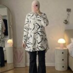 Abstract Printed High-Low Shirt Top