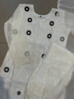 Elegant White Embroidered 3-Piece Shalwar Suit - Image 3