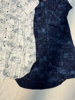 Abstract Feather Print Button-Down Long Shirt Dress - Image 2