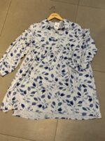 Premium Slub Cotton Leaf Printed Shirt Dress - Image 3