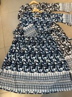 Abstract Print Maxi Dress with Flare Sleeves - Image 5