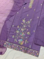 Lavender Bloom–Exquisite Hand-Embroidered Shalwar Kameez Set - Image 4