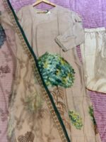 Beautiful Hand-Painted Floral Design Dress Set - Image 3