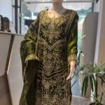 Opulent Emerald Green Heavy Embroidered 3-Piece Sharara Set