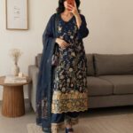 Midnight Bloom Embroidered 3-Piece Suit
