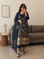Midnight Bloom Embroidered 3-Piece Suit