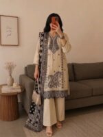 Ivory Paisley Silk Blend Suit